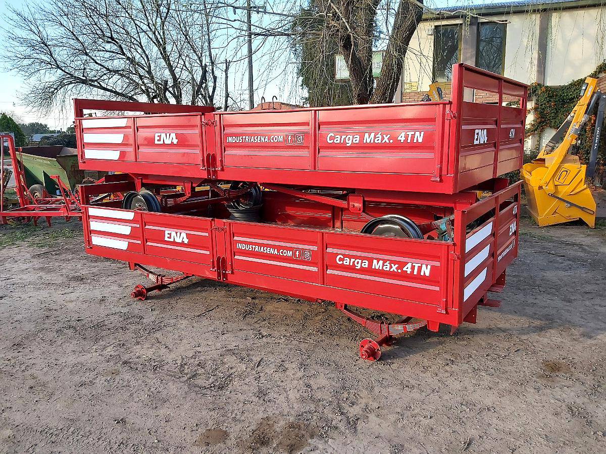 Acoplados ENA 4X2 de 4 TT, Enganche Trasero y Piso Antides