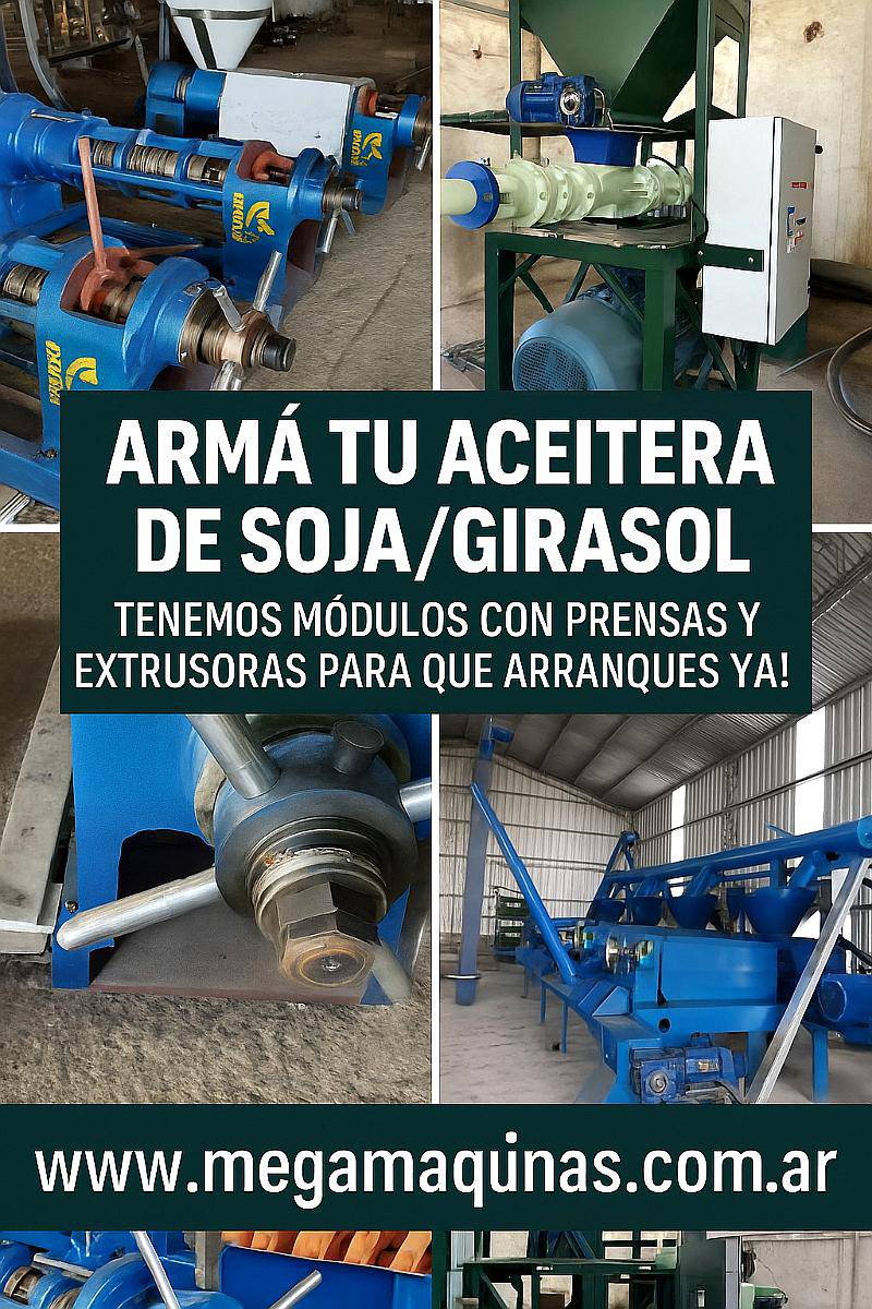 Extrusor 350kg MÁS Prensa Aceitera Soja