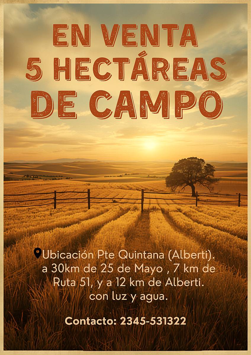 En Venta 5 Hectareas