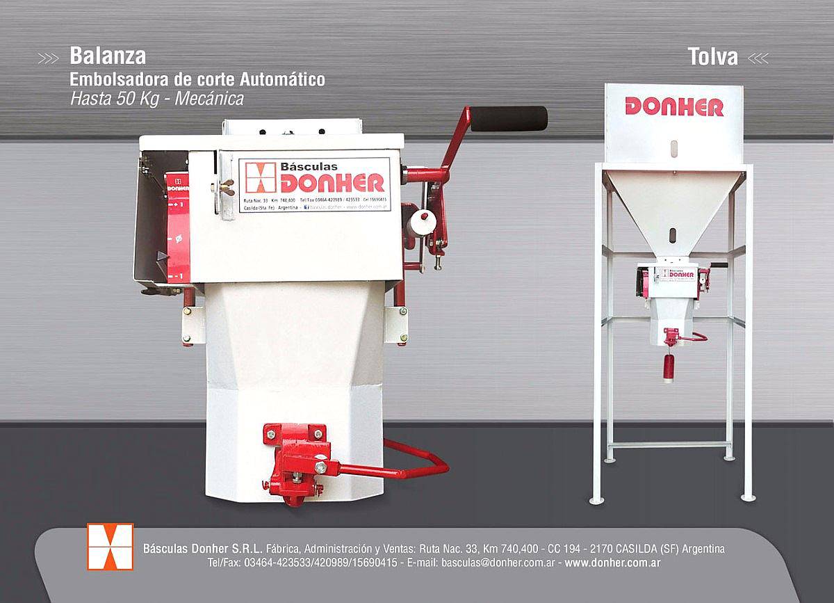 Balanza Embolsadora - Corte Automático 50kg - Donher