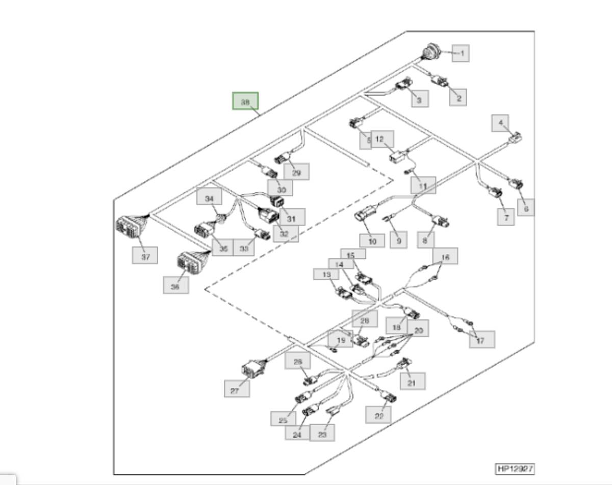 Cableado Motor JD 9650 RH AH211763