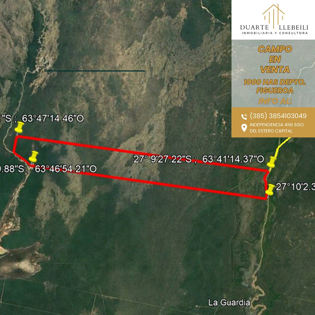 Campo de 1.000 Has en Callejón Bajada – Dept. Figueroa –