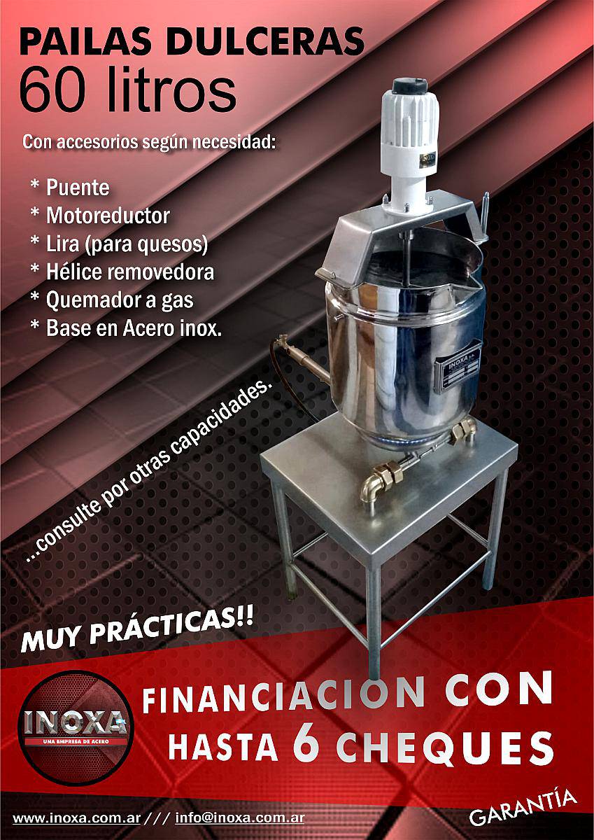 Pailas Dulceras 60 Lts