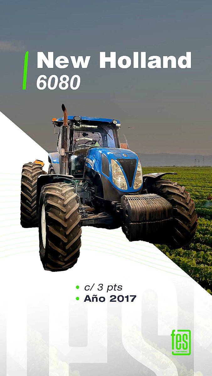 New Holland T6080 año 2017 C/ 3pts