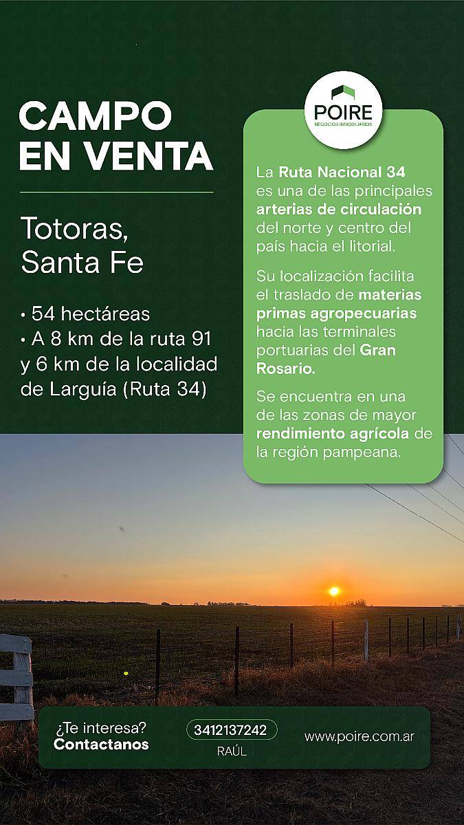 Oportunidad Campo en Totoras