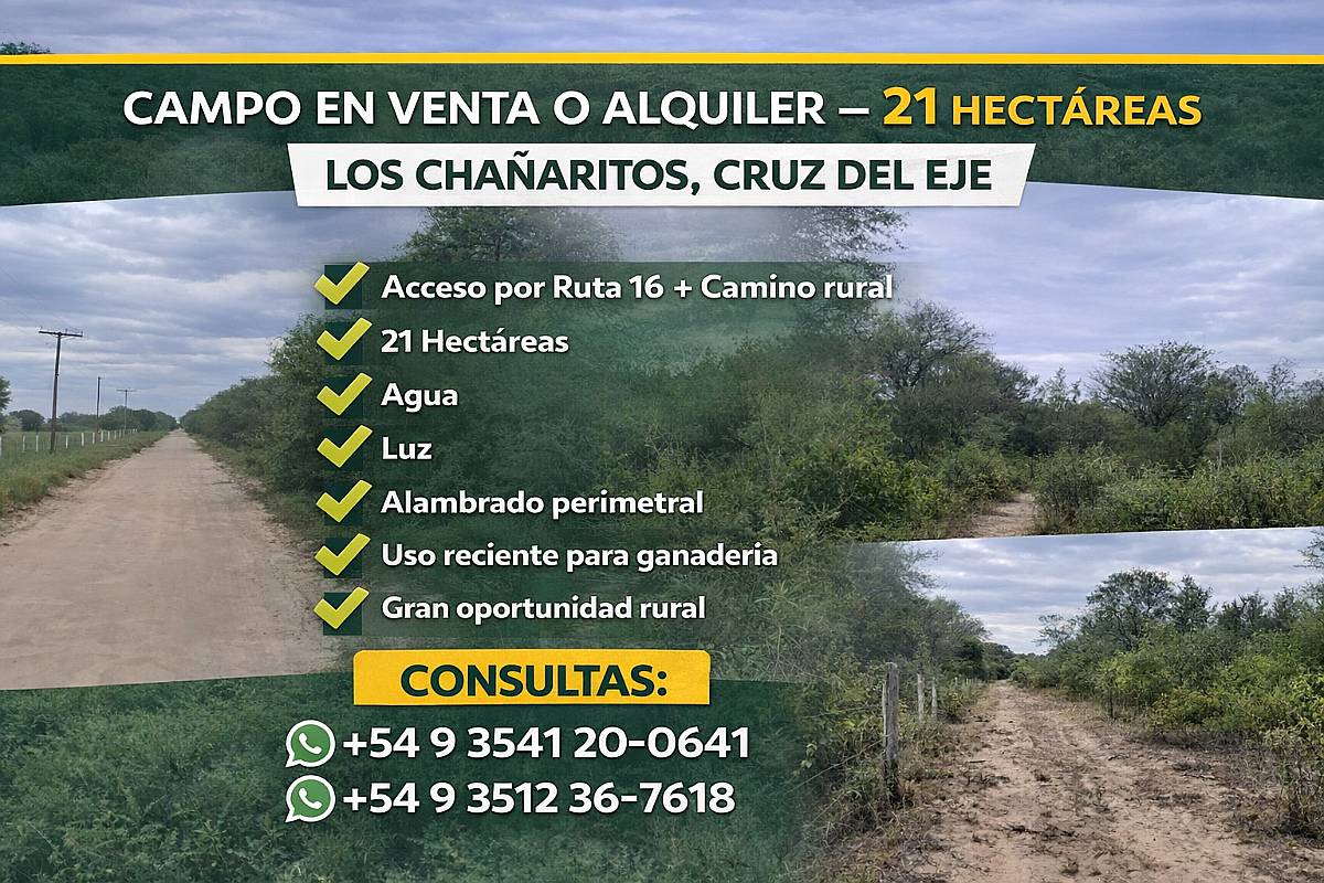 Campo en Alquiler – los Chañaritos, Cruz del Eje