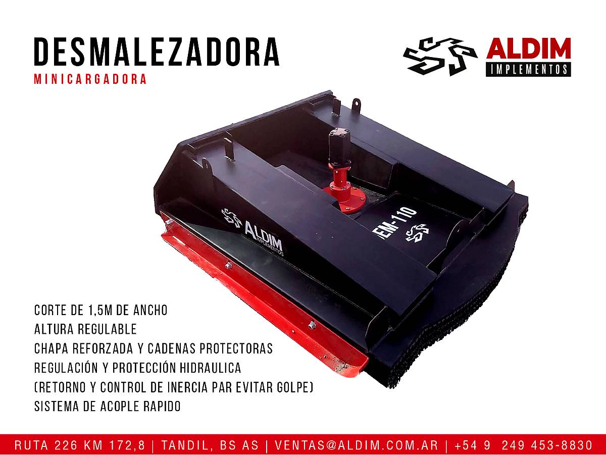 Desmalezadora Aldim para Minicargadora