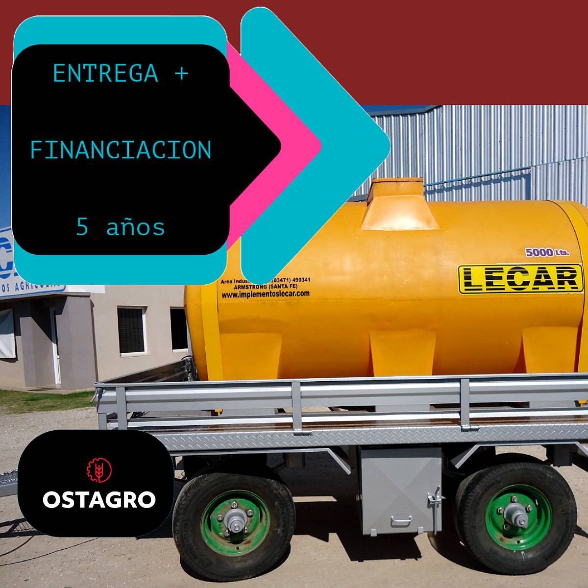 Acoplado Tanque Plastico Combinado y con Bidoneras Lecar