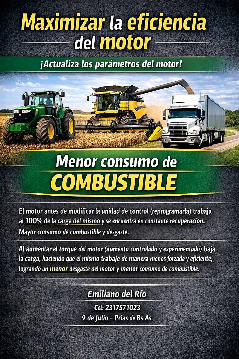 Optimiza el Motor de TU Tractor o Cosechadora