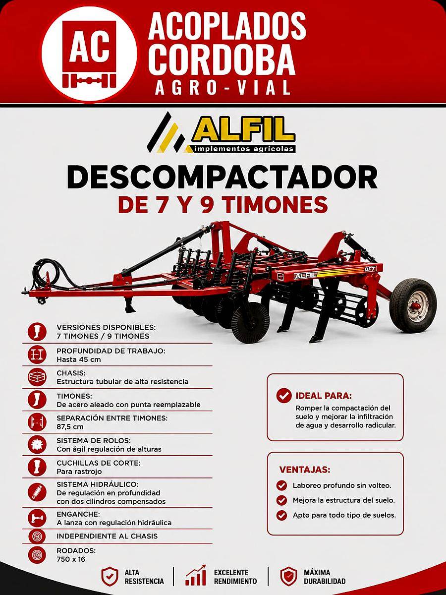 Descompactador de SUELO7 y 9 Púas Alfil