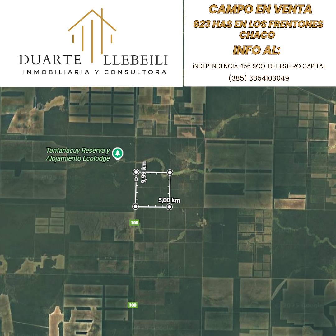 623 Hectáreas -venta Zona Verde los Frentones Chaco