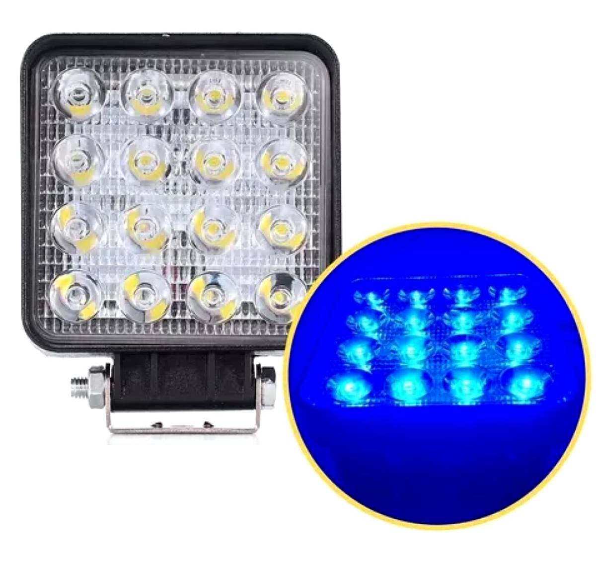 Faro Auxiliar LUZ Azul Proyector 16 LED 48 W