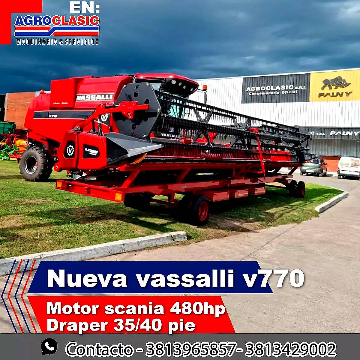 Cosechadora Vassalli V770 Draper 35p Entrega Inmediata
