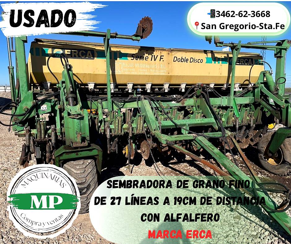 Sembradora de Grano Fino de 27 Líneas a 19cm de Distancia
