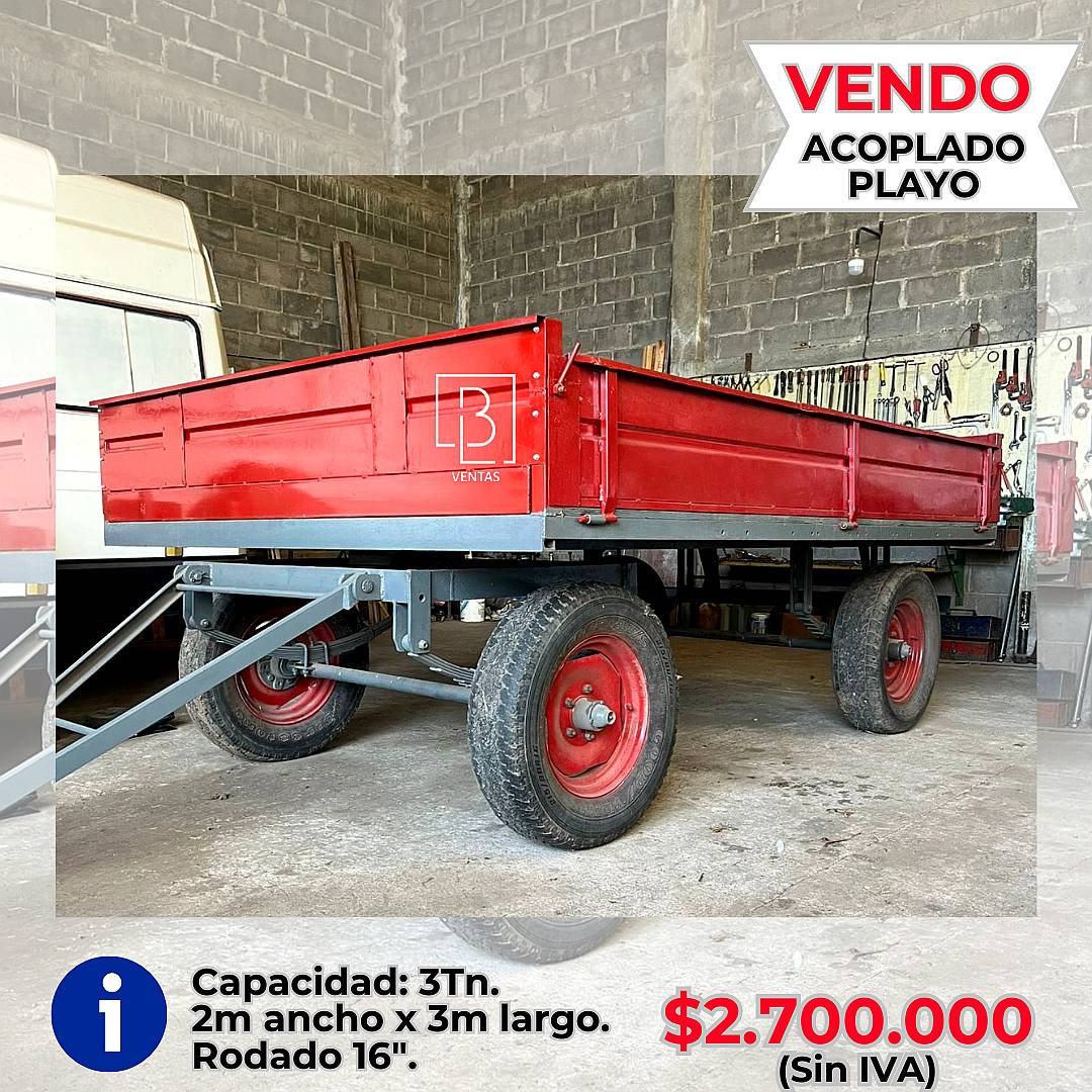 Acoplado Playo para 3tns
