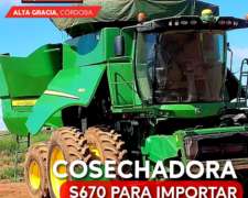 Cosechadora S670, año 2015, 35pies, para Importar