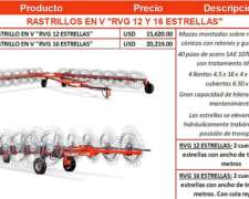 Rastrillo Gimetal en V RVG de 12 o 16 Estr-nuevo-año 2025