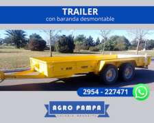 Trailer 2 X 5 Mt Con Barandas