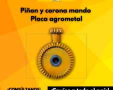 Piñon Y Corona Mando Placa Agrometal