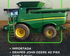 John Deere S680 C/ Draper 40 Pies Y 2500 Hs