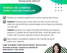 Pareja de Caseros para Chacra Familiar