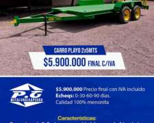 Acoplado Playo 2x5 Mt