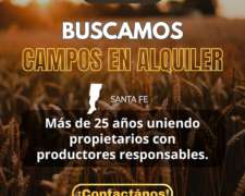 Atención Propietarios Santa FE. Buscamos Campos para Alquila