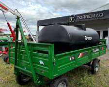 Acoplado Con Barandas + Tanque 3.600 Lt