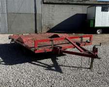 Carro Trailer Rojo Sin Barandas 3,40 X 2,30 . Largo Total