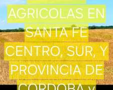 Venta de Campos Agricolas en Santa FE, Entre Rios, Cordoba,
