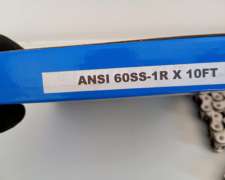 Cadenas a Rodillo Inoxidable ASA 60 SS 1r Marca Donghua