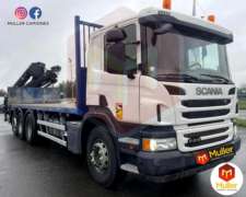 Scania P410 año 2014 con Hidrogrua 22 TN