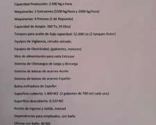 Urgente Empresa Aceitera en Funcionamiento