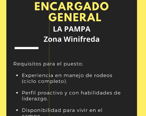 Encargado General Campo Ganadero