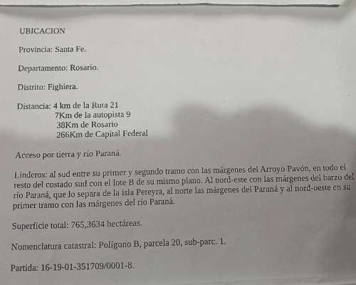 700 Has Ganadero en Rosario Santa FE Aptitud Papa,forraje,p,