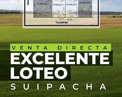 Loteo en Suipacha - PBA Sup. 700 a 1000m2