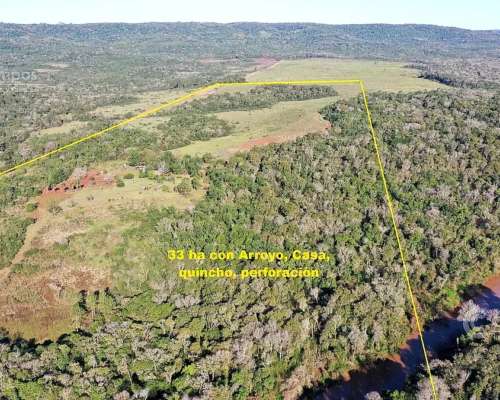 Se Vende Chacra de 33ha con Arroyo, a 3km del Pueblo de Bonp