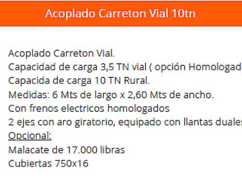 Acoplado Carreton Vial 10tn Agromec