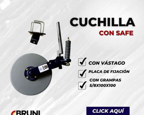 Cuchilla con Zafe con Vástago y Placa de Fijación con Grampa