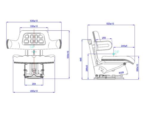 Asiento Butaca Universal con Riñonera para Maquinaria