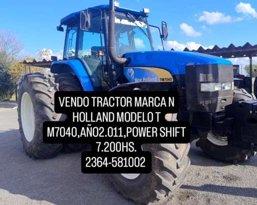 Vendo Tractor Marca N Holland Modelo TM 7040,año 2.011