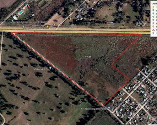 Excelentes 17 Hectareas, 800 Metros de Frente Sobre Ruta 6