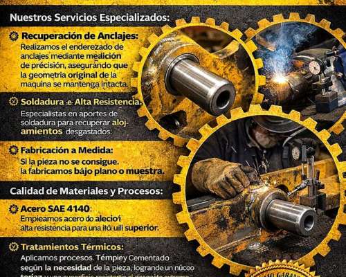 Reparación Anclajes de Pernos y Bujes para Palas Cargadoras
