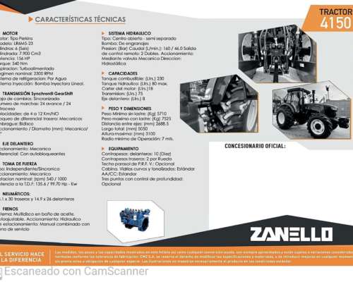 Tractor Zanello 4150 - 156 HP