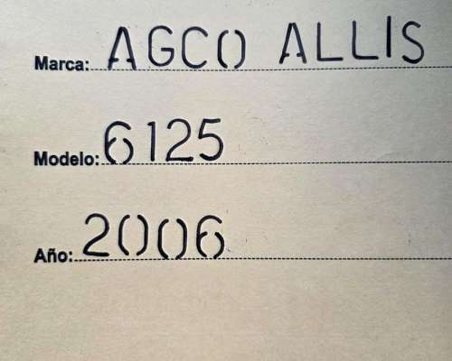 Tractor Agco Allis 6.125