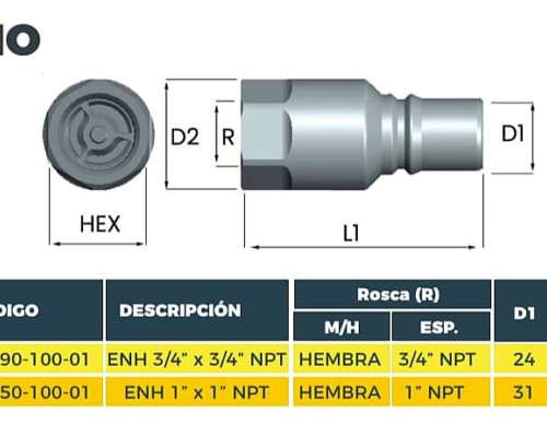 Acoples Hidráulicos Enh/ech 3/4