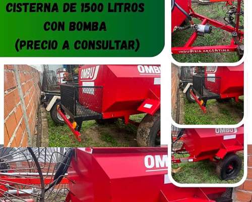 -cisterna Marca Ombu 1.500 Litros con Bomba