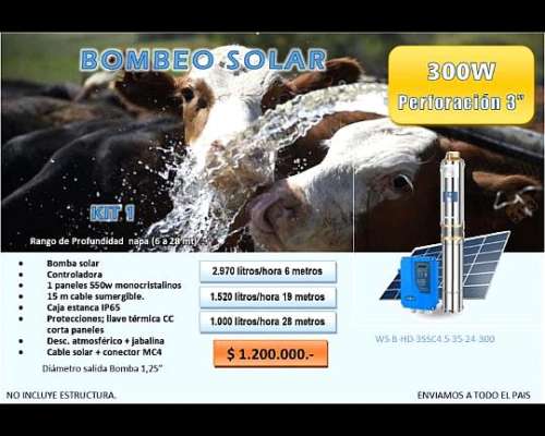 Bomba Solar, Ganadería, Piletas, Tanques, Osmosis