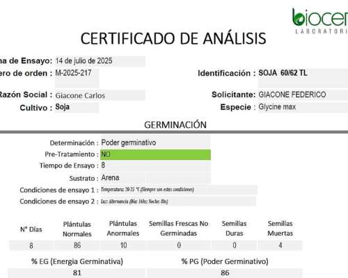 Soja DM 60i62. por TN