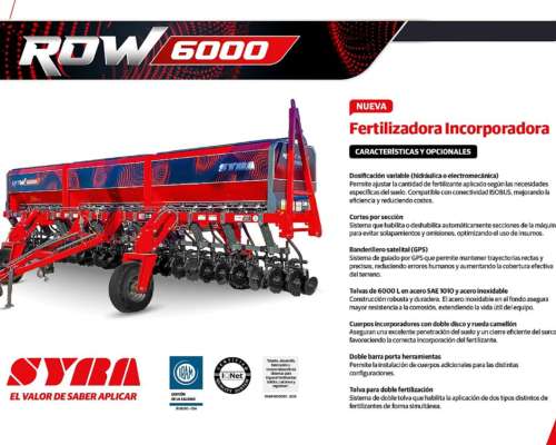 Fertilizadora Incorporadora Syra de 8,40 M